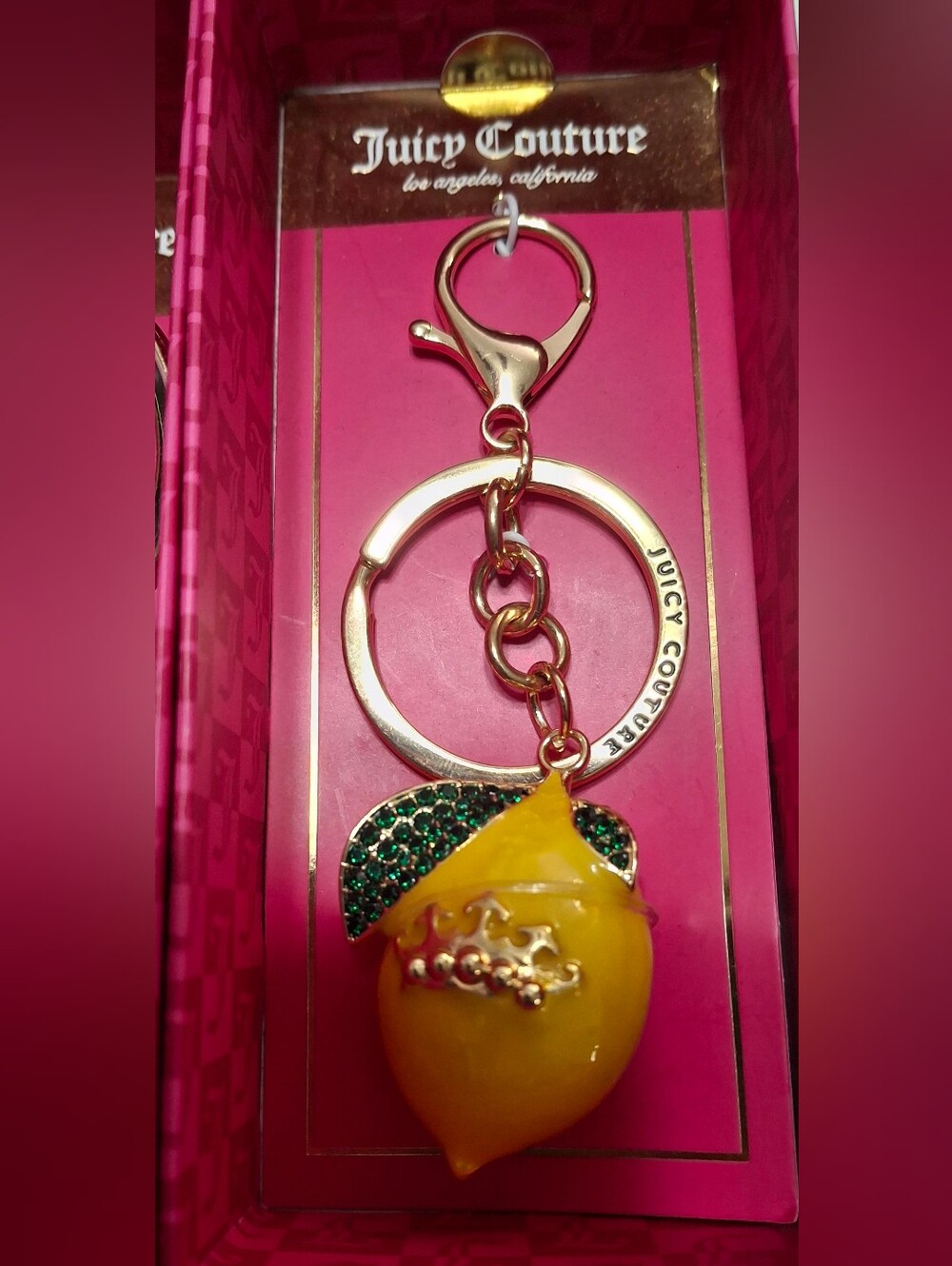 Juicy Couture Yellow Lemon Charm Keychain Bag Charm New